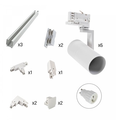 6 st. Madara Mini II skenset - 3-fas, vit