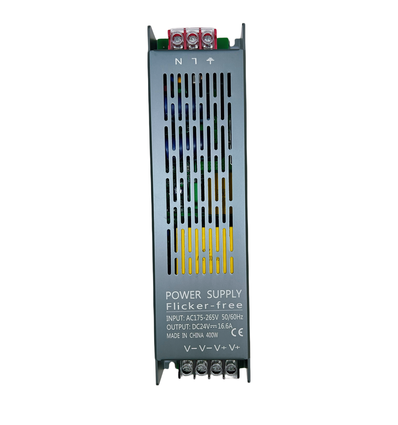 400W / 24V DC strömförsörjning - 16.6A, IP20, Flicker free