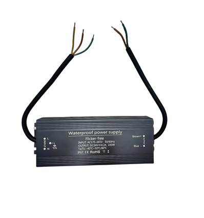 100W / 24V DC strömförsörjning - 4.1A, IP67, Flicker free