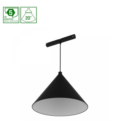 6W SHIFT HANGIT CONE pendel för 48V skensystem - 3000K, RA90, 20 grader, 48V