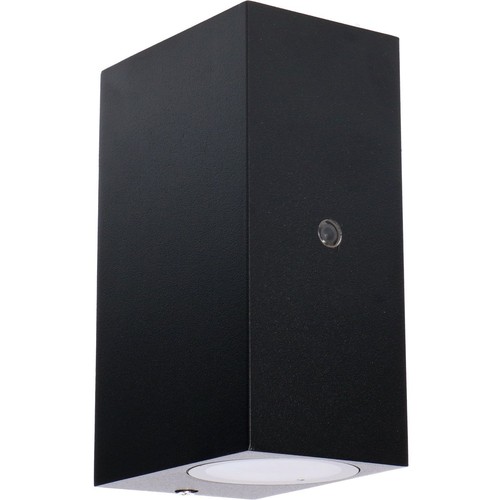 Los Angeles utomhusvägglampa med skymningsrelä, Up/Down, GU10, IP44 - Svart
