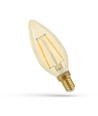 E14 2W LED-kronljuslampa - C35, filament, bärnstensfärgat glas, extra varm