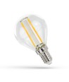 E14 1W LED klotlampa - G45, filament, klart glas