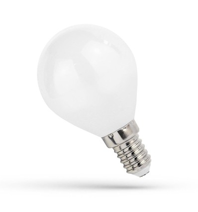 E14 1W LED klotlampa - G45, filament, frostat glas