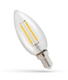 E14 1W LED-kronljus - C35, filament, klart glas