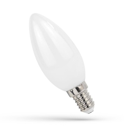 E14 1W LED kronljuslampa - C35, filament, frostat glas