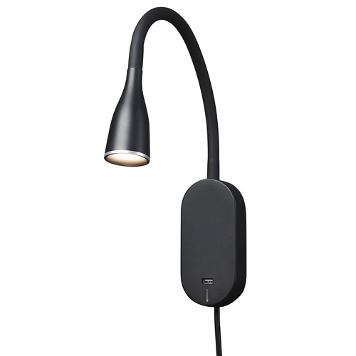 EYE LED Vägglampa med USB och Touch dimmer, 5W, Nielsen Light - svart