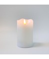 LED Blockljus 12,5 cm hög, flameffekt, vit - Ø7,5 cm, 12,5 cm hög, fungerar med fjärrkontroll, timer, äkta stearin
