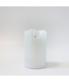 LED Blockljus 12,5 cm hög, flameffekt, vit - Ø7,5 cm, 12,5 cm hög, fungerar med fjärrkontroll, timer, äkta stearin