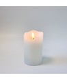 LED Blockljus 12,5 cm hög, flameffekt, vit - Ø7,5 cm, 12,5 cm hög, fungerar med fjärrkontroll, timer, äkta stearin