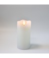 LED Blockljus 15 cm hög, flameffekt, vit - Ø7,5 cm, 15 cm hög, fungerar med fjärrkontroll, timer, äkta stearin