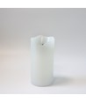 LED Blockljus 15 cm hög, flameffekt, vit - Ø7,5 cm, 15 cm hög, fungerar med fjärrkontroll, timer, äkta stearin