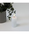 LED Blockljus 10 cm hög, flameffekt, vit - Ø5 cm, 10 cm hög, fungerar med fjärrkontroll, äkta stearin