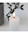 LED Blockljus 10 cm hög, flameffekt, vit - Ø5 cm, 10 cm hög, fungerar med fjärrkontroll, äkta stearin