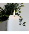 LED Blockljus 10cm hög, flameffekt, vit - Ø5cm, 20cm hög, fungerar med fjärrkontroll, timer, äkta stearin