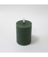 LED blockljus 10cm, smält-look, flammeffekt - Ø7,5cm, grön