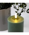 LED blockljus 10cm, smält-look, flammeffekt - Ø7,5cm, grön