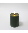 LED blockljus 10cm, smält-look, flammeffekt - Ø7,5cm, grön