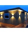 5W LED vägglampa - IP65 utomhus, fyrkantig, justerbar spridning, svart, inkl. ljuskälla