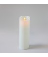 LED XL Blockljus 30cm hög, flameffekt, vit - Ø10cm, 30cm hög, fungerar med fjärrkontroll, timer, äkta stearin