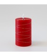LED blockljus med ljuskedja, 12,5cm, flammeffekt - Ø7,5cm, röd
