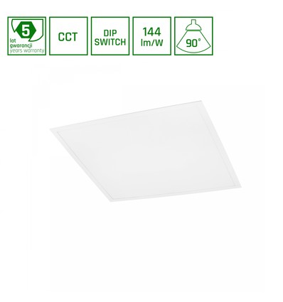 62x62 LED panel, 25/40/45W - Justerbar watt och CCT, 144lm/W, UGR19, 5 års garanti