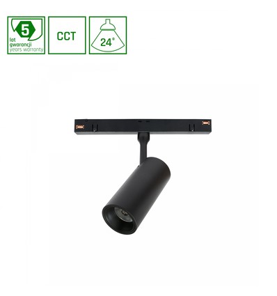 6W System Shift Spot S skenspot för 48V - RA90, 24°, svart, CCT, 5 års garanti