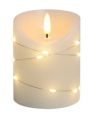 LED blockljus med ljuskedja, 10cm, flammeffekt - Ø7,5cm