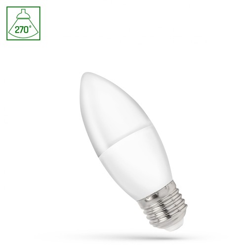 E27 1W LED kronljuslampa - C37, 230V