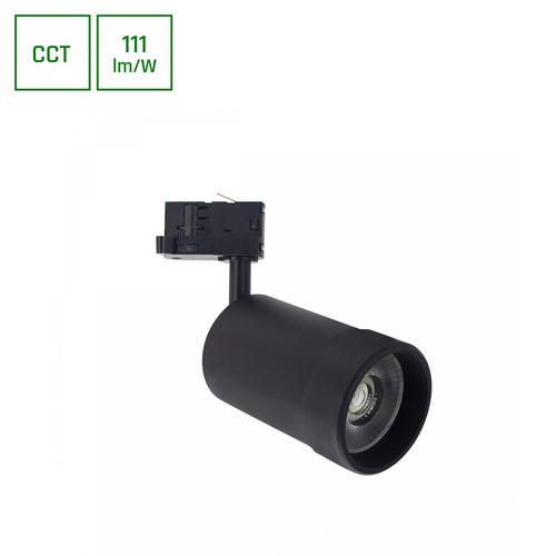 20W PAVA BASIC 3-fas skenspot - Justerbar CCT, 111lm/W, 20-45°, svart