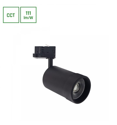 20W PAVA BASIC 3-fas skenspot - Justerbar CCT, 111lm/W, 20-45°, svart