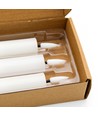 3-pack vita LED-stearinljus, flammeffekt - Ø2,2cm, Höjd: 24,5cm, stavljus, inkl. fjärrkontroll, timer, batteri