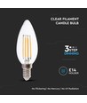 E14 4W 3-stegs dimbar LED-kronljuslampa - Filament, varmvit