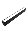 48W LED-ljusskena - 150cm, 120 lm/W, Svart, taklampa för kontor, inkl. vajerupphängning