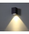 3W vägglampa - IP65, svart, fyrkantig, inomhus / utomhus, inkl. ljuskälla