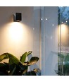 3W vägglampa - IP65, svart, fyrkantig, inomhus / utomhus, inkl. ljuskälla
