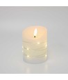 LED blockljus med ljuskedja, 10cm, flammeffekt - Ø7,5cm