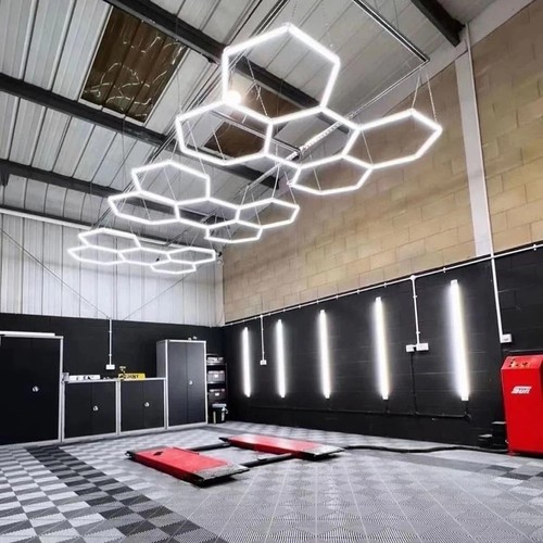 168W RA95 Hexagon LED 5 fält komplett set - Inkl. strömanslutning