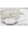 5 m vattentät Ridbana strip (Typ X-2) - 230V, IP67, 1300lm/m, 10W/m, kan klippas var 10cm