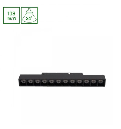 12W SHIFT BASIC GRID skenspot för 48V skensystem - 4000K, 22cm, neutralvit, magnetisk montering