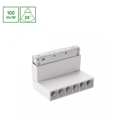 6W SYSTEM SHIFT BASIC GRID XS skenspot, 48V - 4000K, vit, 24 grader, justerbar, 48V skensystem