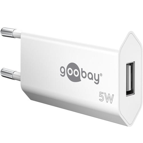 USB-laddare 5W - Vit, USB-A, perfekt för mobil och lampor