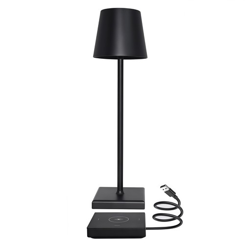 LED bordslampa med trådös laddning - Svart, IP54 Inomhus/utomhus, touchdimbar