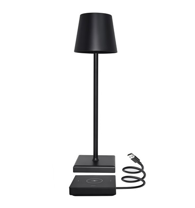 LED bordslampa med trådös laddning - Svart, IP54 Inomhus/utomhus, touchdimbar
