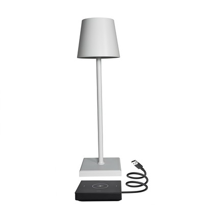 LED bordslampa inkl. trådös laddning - Vit, IP54 Inomhus/utomhus, touchdimbar