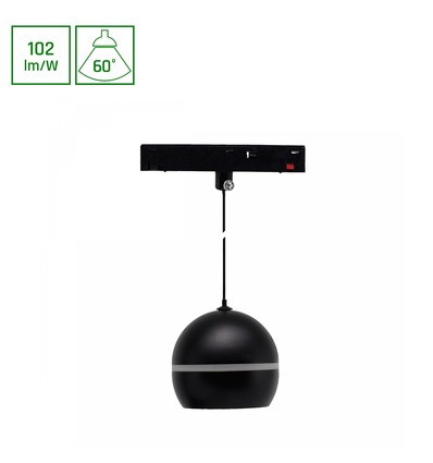 10W System Shift Basic Globe Ring skenspot, 48V - 102lm/W, 3000K, 60 grader, pendel för skensystem