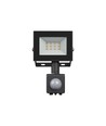 10W strålkastare med sensor - IP44, svart, arbetslampa, PIR-sensor