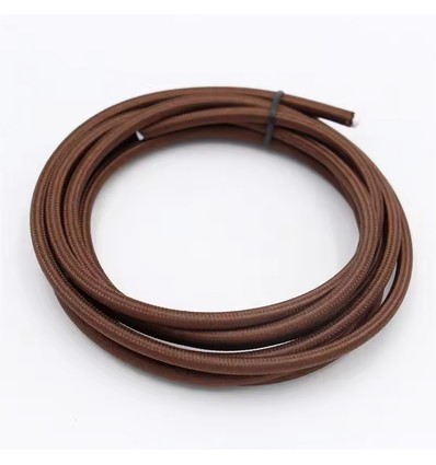 5m Tygkabel 2x0,75 mm², textil - 230V, kaffefärgad