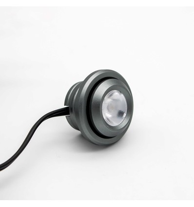 1W Ø2,9cm SPOT29 möbelspot infällnad RA90 - 12V DC, Hål: Ø2 cm, Mått: Ø2,9 cm, Borstat stål