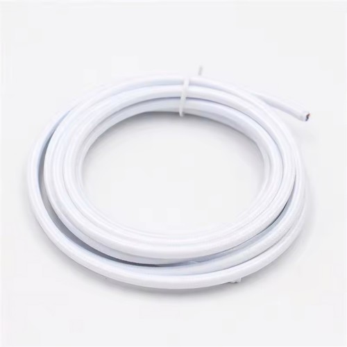 5m Tygkabel 2x0,75 mm², textil - 230V, Vit